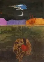 Space Contact by Peter Webber, oil on paper, sold Jun 2025