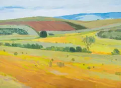 Nico Verboom, Landscape with Gravel Road and Distant Hills, oil on canvas