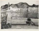 Pippa Skotnes, Perambulator by a Wrought Iron Gate, etching on paper