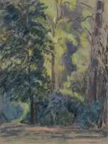 Leonora Everard-Haden, Forest Landscape, pastel on paper