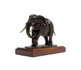 Laurence Anthony Chait, Elephant, bronze with a brown patina, on a wooden base
