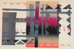 Gail Altschuler, Abstract Composition with Triangles, colour screenprint on paper