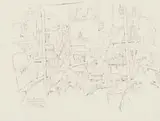 Walter Battiss, From the Kapabi ""KOYPOYNHE"" in Kalymnos Port, pen and ink on paper