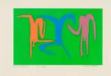 Walter Battiss, Acrobats (Plate 34), colour screenprint on paper