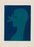 Walter Battiss, Boy & Bird, colour screenprint on paper