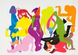 Walter Battiss, Orgy 2, colour screenprint on paper