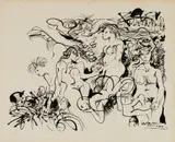 Walter Battiss, Female Nudes, ink on paper
