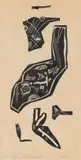 Bird by Walter Battiss, woodcut on paper, sold Jun 2025