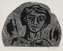Xenophon by Walter Battiss, woodcut on paper, sold Jun 2025
