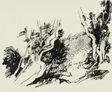 Walter Battiss, Coastal Trees, ink on paper