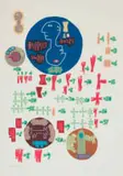 Walter Battiss, Fook Island Coinage, colour screenprint on paper