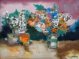 Walter Battiss, Still Life with Flowers, oil on canvas