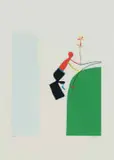 Walter Battiss, The Climber, colour screenprint on paper