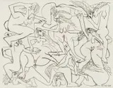 Walter Battiss, Orgy, etching on paper