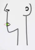 Walter Battiss, Starved Guy Eating an Eye, colour screenprint on paper