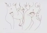 Walter Battiss, Three Female Nudes, colour screenprint on paper