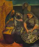 Marjorie Wallace, Fishwives, oil on canvas