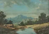 Titta Fasciotti, The Swartberg River, CP, oil on board