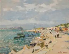 Terence McCaw, Harbour, 1966, oil on canvas laid down on board