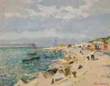 Terence McCaw, Harbour, 1966, oil on canvas laid down on board