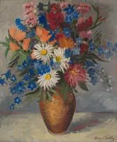 David Botha, Flowers in a Vase, oil on canvas