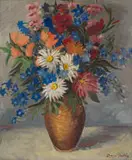 David Botha, Flowers in a Vase, oil on canvas