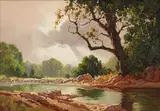 Titta Fasciotti, Riverscape, oil on board