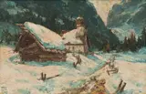 Otto Klar, Alpine Winter Views, 1943, oil on board