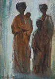Women with Children by Titta Fasciotti, oil on canvas laid down on board, offered Jul 2026
