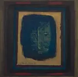 Renee le Roux, Abstract Face, 2003, collage and mixed media on canvas
