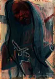 Wayne Barker, Lady of the Night 6, oil on unstretched canvas