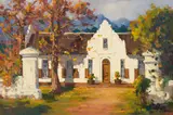 Gian-Piero Garizio, Cape Dutch Manor House, oil on board