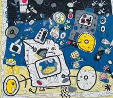 Robert Slingsby, Abstract with Figures, 2010, acrylic on canvas