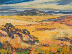 Stefan Ampenberger, Free State Landscape, oil on board