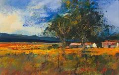 Derric Van Rensburg, Swartland, West Coast, acrylic on canvas paper laid down on board