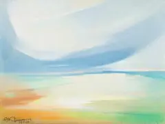 Aleksanders Klopcanovs, Landscape, 1969, oil on canvas