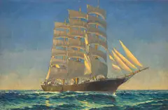 Nils Andersen, SV Olievebank, oil on canvas laid down on wood panel