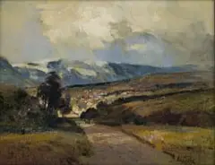 Errol Boyley, Road through a Valley, oil on canvasboard