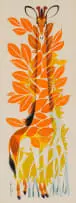Helmut Starcke, Giraffe, gouache on paper laid down on board