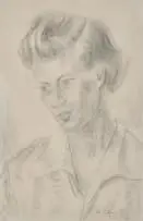 Maggie Laubser, Portrait of a Woman, 1956, charcoal on paper