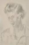 Maggie Laubser, Portrait of a Woman, 1956, charcoal on paper