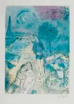 Serenade Sous la Tour Eiffel (Serenade Under the Eiffel Tower) by Marc Chagall, 1986, colour lithograph on paper, sold Jul 2026