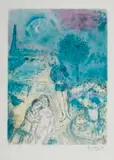 Marc Chagall, Serenade Sous la Tour Eiffel (Serenade Under the Eiffel Tower), 1986, colour lithograph on paper