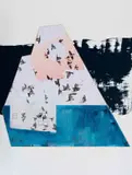 Ruby Onyinyechi Amanze, Skies on My Left and Skies Beneath My Feet. The Pools, Open. The Windows, Transport, 2020, digital pigment and screenprint with gold leaf and pen on Somerset Velvet 330 gsm paper