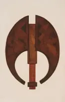 Hannes Harrs, Axe Form, 1983, colour woodcut on paper