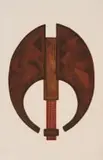 Hannes Harrs, Axe Form, 1983, colour woodcut on paper