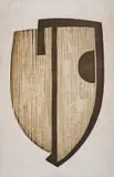Hannes Harrs, Shield Form I, 1983, colour woodcut on paper