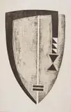 Hannes Harrs, Shield Form II, 1985, colour woodcut on paper