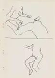 Mark Hipper, Nude Figure, ink on graph paper