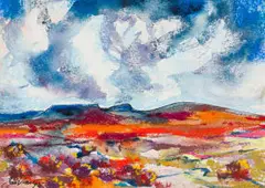 Jan Visser, Landscape I, 1995, pastel, watercolour and ink on paper